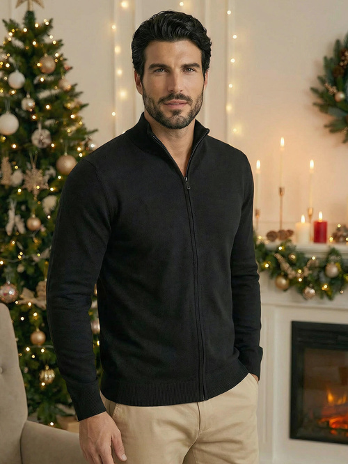 Vīriešu svīteris melns OZONEE NB/MM6004/4Z