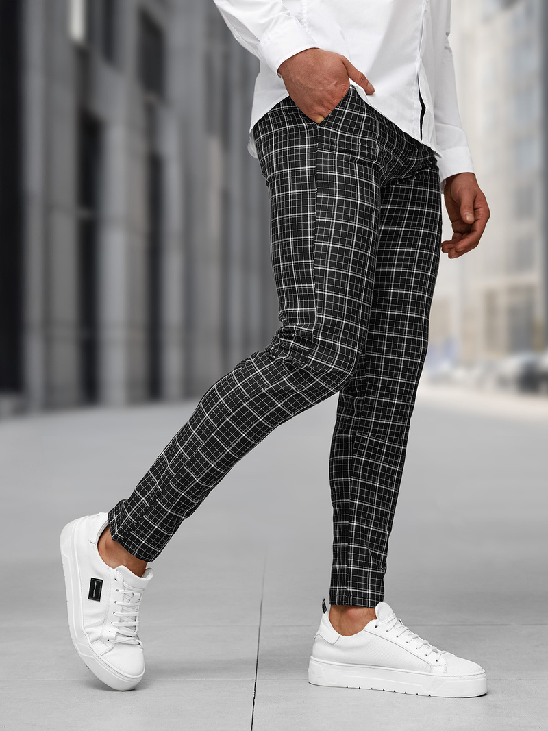 Vīriešu chino bikses melnas OZONEE DJ/5515Z