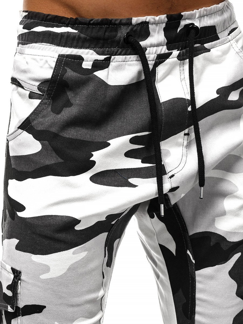 Vīriešu jogger bikses melnas-baltas OZONEE A/404