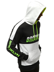 Vīriešu jaka ar kapuci melni-balta OZONEE JS/DD20127