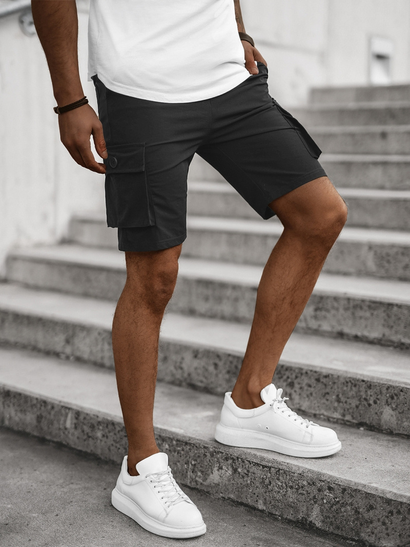 Vīriešu chino šorti melni OZONEE T/DC469