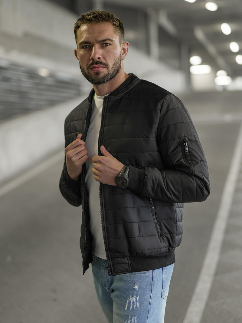 Vīriešu virsjaka melna OZONEE JS/8M985/392Z