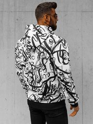 Vīriešu džemperis ar kapuci balta OZONEE JS/8B1153/1