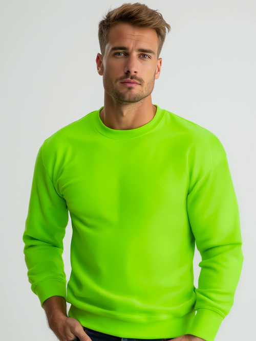 Vīriešu džemperis zaļi-neona OZONEE JS/2001-10Z