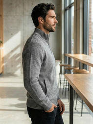 Vīriešu svīteris grafīta OZONEE JS/59B3611/5