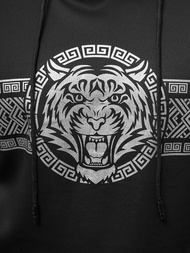 Vīriešu džemperis ar kapuci melna OZONEE JS/8B996/3