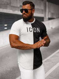 Vīriešu t-krekls balti-melns OZONEE O/7776T