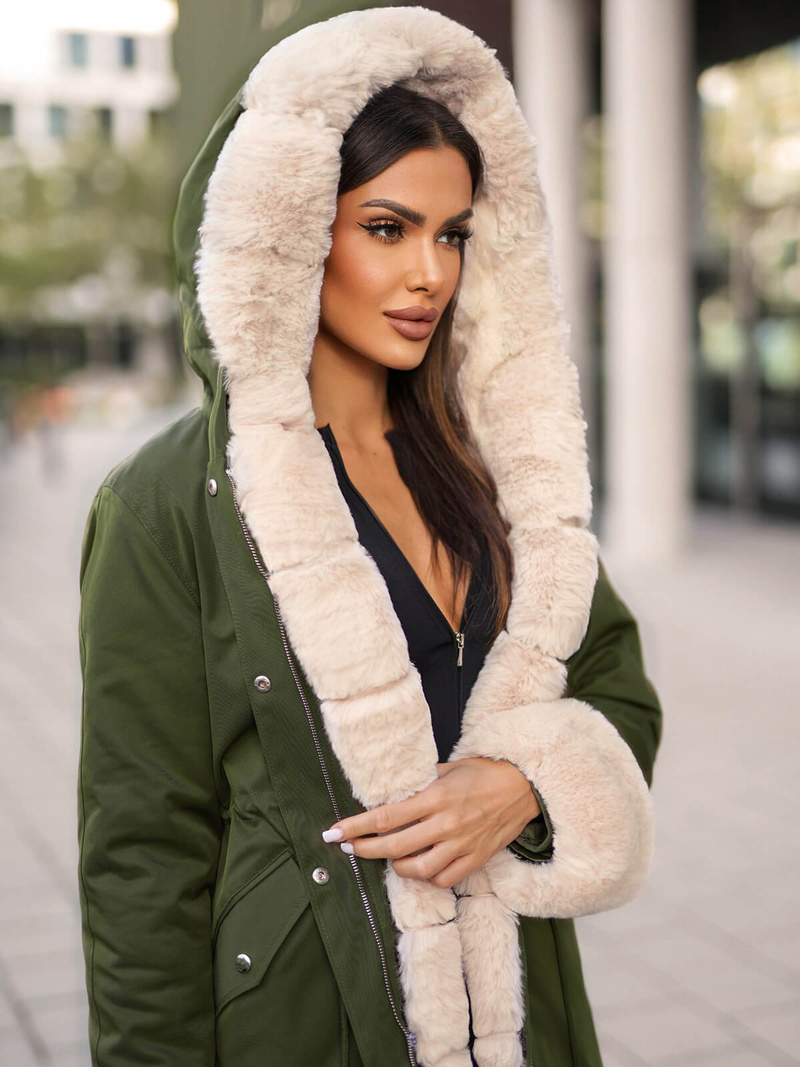 Sieviešu ziemas jaka zaļa OZONEE JS/M763/136Z