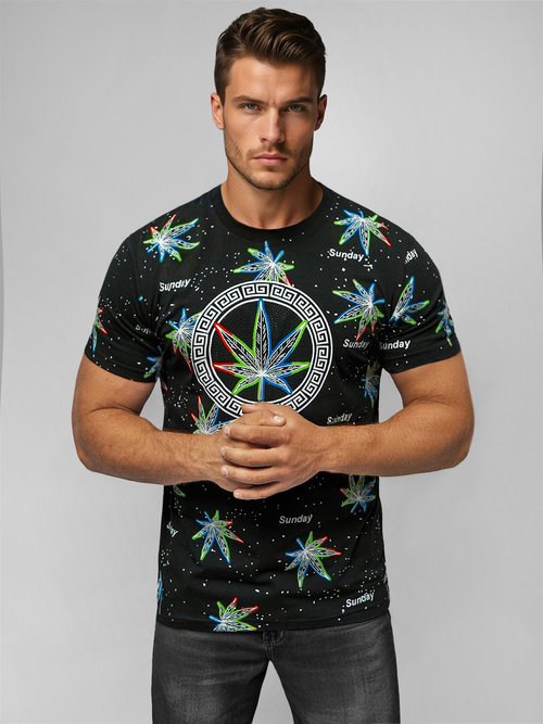 Vīriešu T-krekls Melns OZONEE O/T136/3Z