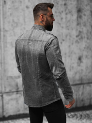 Vīriešu džinsu krekls pelēka OZONEE NB/MC713G