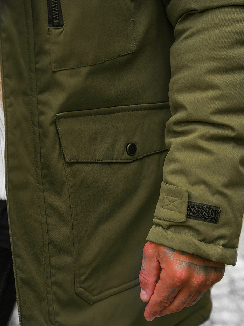 Vīriešu parka zaļa OZONEE JS/22M37/136