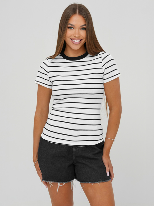 Sieviešu t-krekls balts OZONEE JS/96T659/1