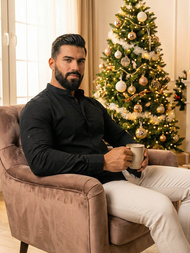 Vīriešu krekls melna OZONEE O/V121Z