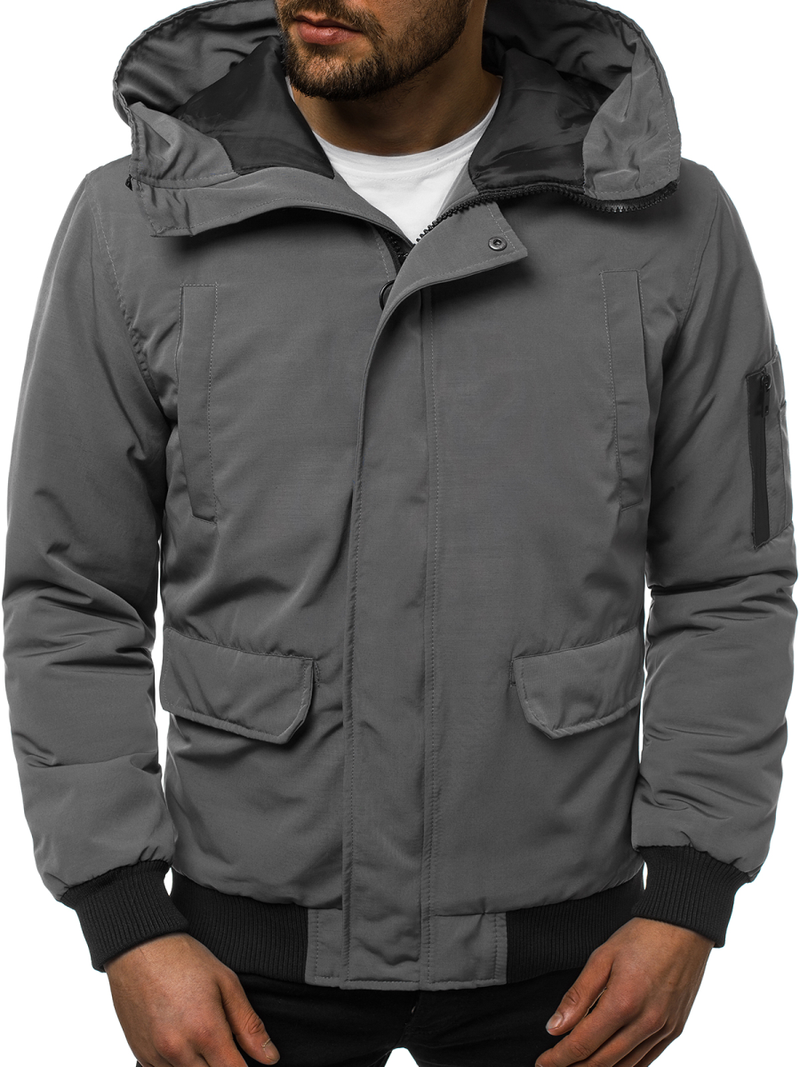 Vīriešu virsjaka pelēka OZONEE JS/2019005