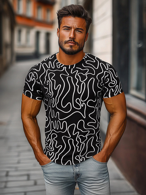 Vīriešu T-krekls Melns OZONEE JS/8T1198/3Z