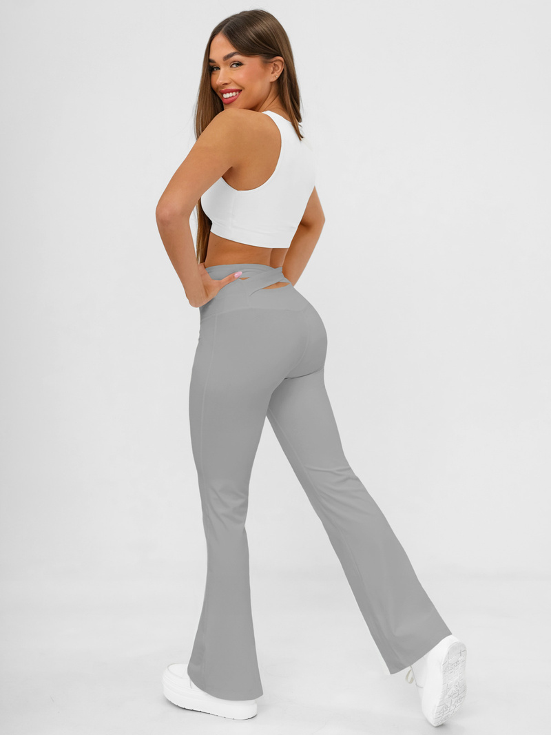 Sieviešu legingi ar platām kājām pelēks OZONEE JS/17K587/5