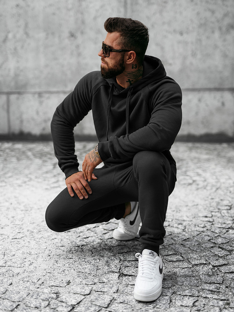 Vīriešu treniņtērps melns OZONEE JS/8C75/3