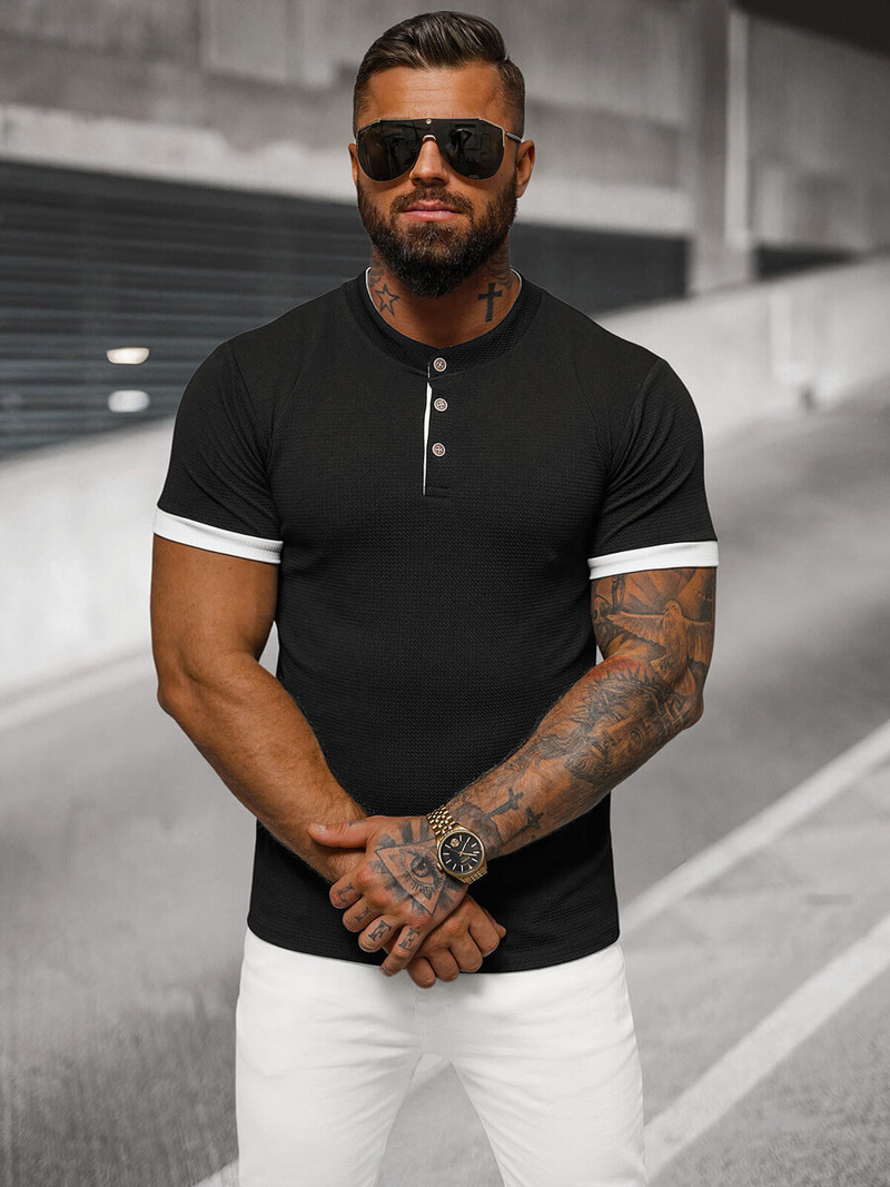 Vīriešu t-krekls melns OZONEE O/M011