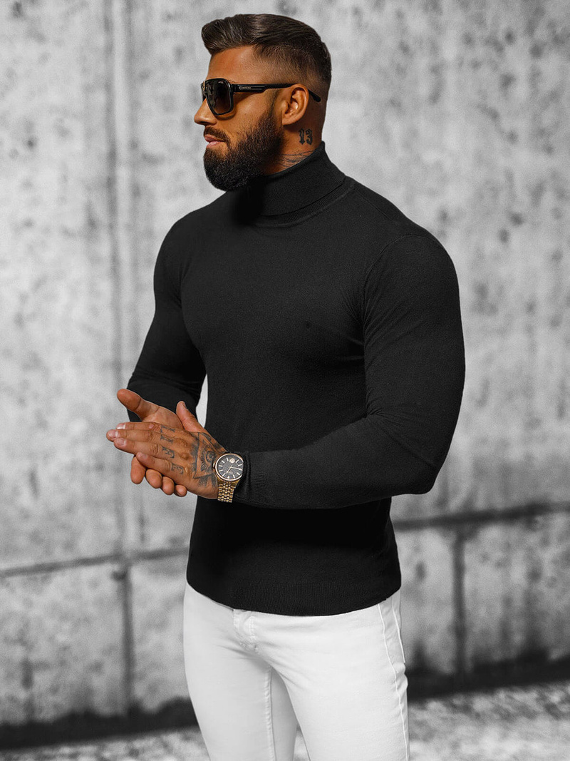 Vīriešu svīteris melns OZONEE NB/MMB600/4Z