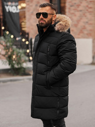 Vīriešu ziemas virsjaka melna OZONEE JS/25M9803/392