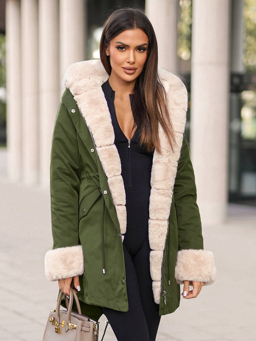 Sieviešu ziemas jaka zaļa OZONEE JS/M763/136Z