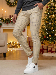 Vīriešu chino bikses smilšu OZONEE DJ/5522Z