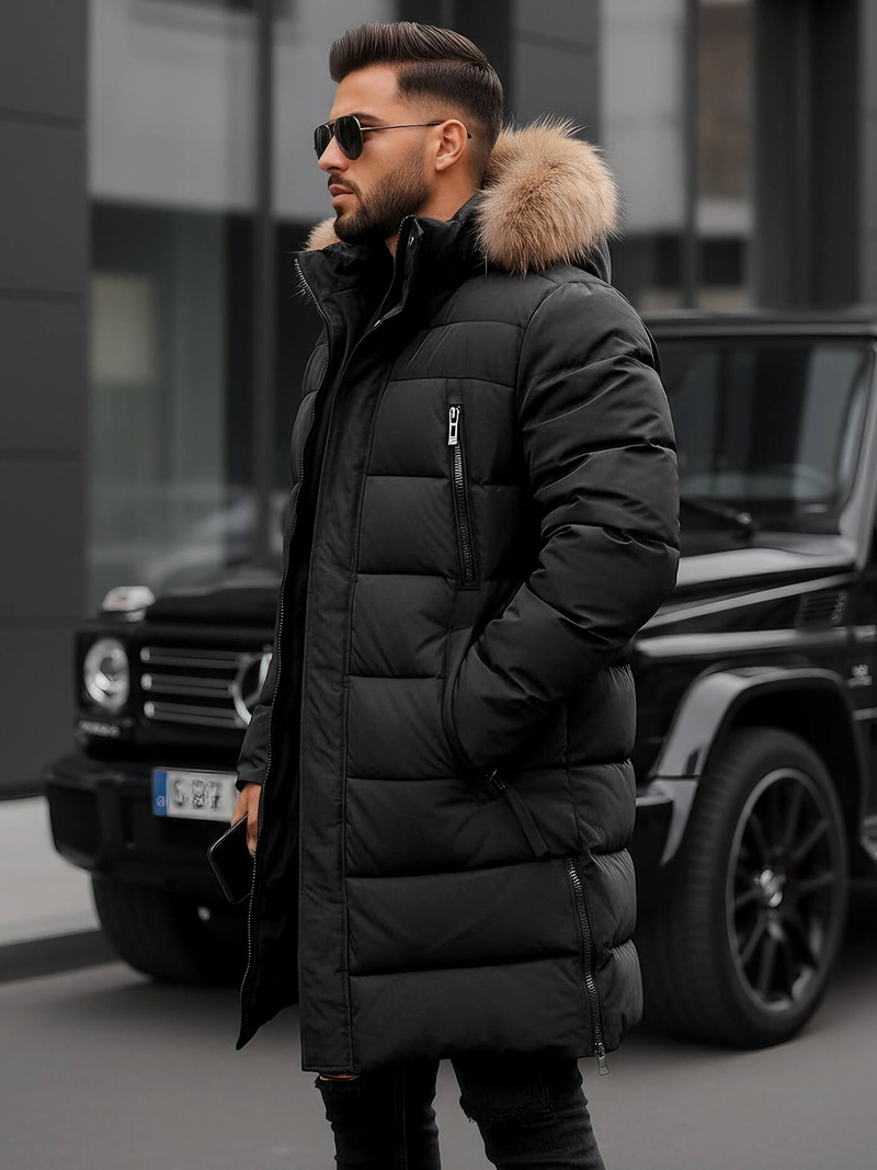 Vīriešu parka melna OZONEE JS/25M9803/392Z