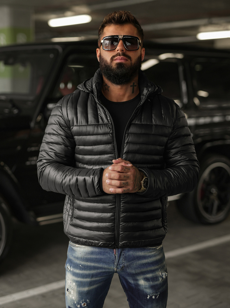 Vīriešu jaka melna OZONEE JS/16M9336/392BZ