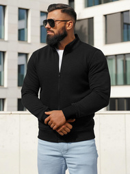 Vīriešu džemperis ar rāvējslēdzēju melns OZONEE JS/2002Z