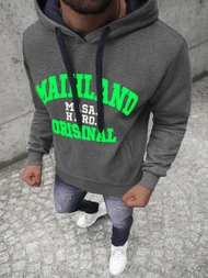 Vīriešu džemperis ar kapuci grafīta OZONEE JS/Y10051