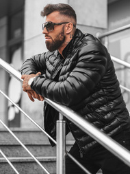 Vīriešu ādas virsjaka melna OZONEE O/M796