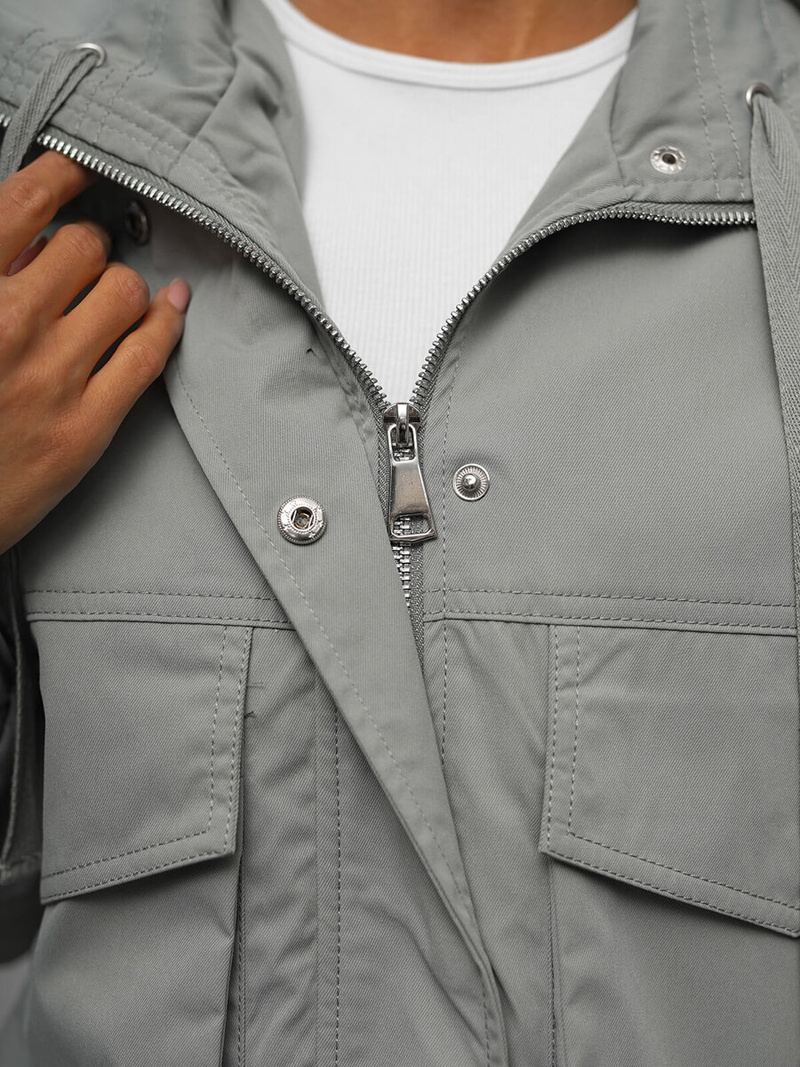 Sieviešu ziemas jaka pelēka OZONEE O/G118Z