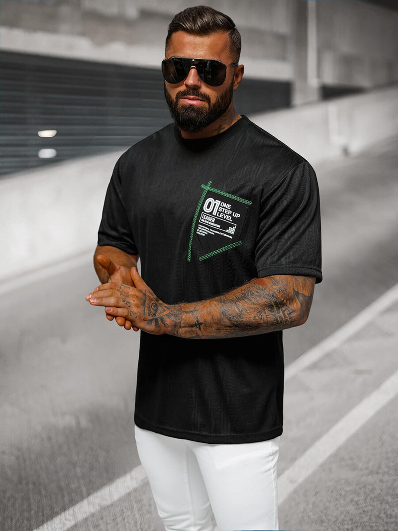 Vīriešu T-krekls Melns OZONEE O/3C333