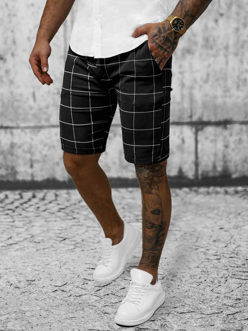 Vīriešu chino šorti melni OZONEE O/P4138