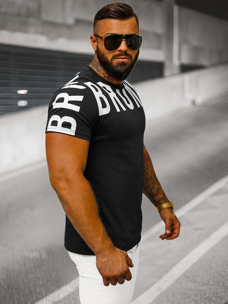 Vīriešu T-krekls Melns OZONEE O/8T1265/3