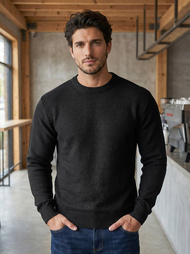 Vīriešu svīteris melns OZONEE JS/59B3600/3