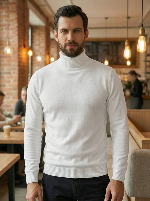 Vīriešu svīteris balts OZONEE JS/59B3603/1