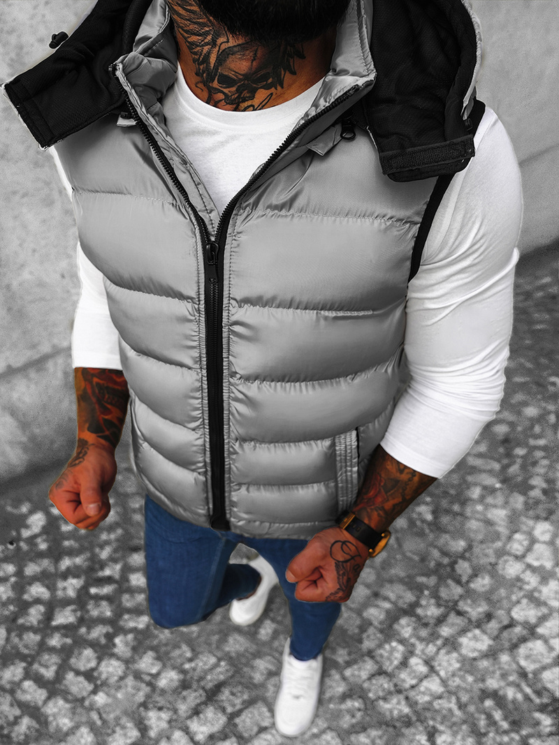 Vīriešu veste pelēka OZONEE N/7129