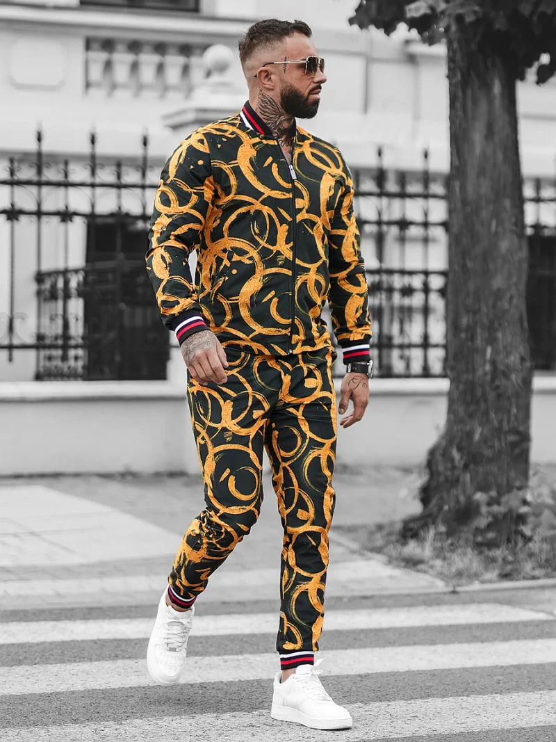 Vīriešu komplekts - Virsjaka un chino bikses, zeltaini OZONEE O/5554/21Z