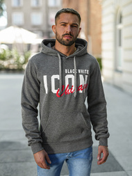 Vīriešu džemperis ar kapuci grafīta OZONEE JS/8B1736/5