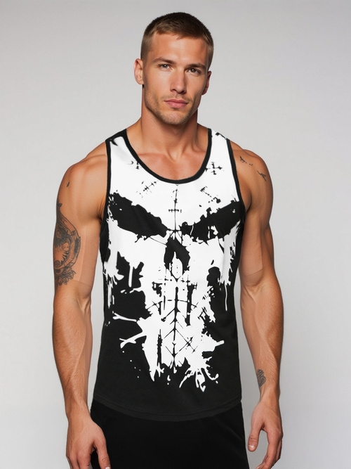 Vīriešu t-krekls bez piedurknēm melna OZONEE JS/8B1708/3