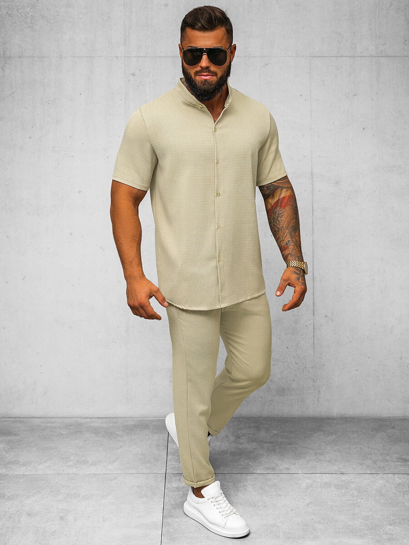 Vīriešu chino bikses smilšu OZONEE O/K971SP