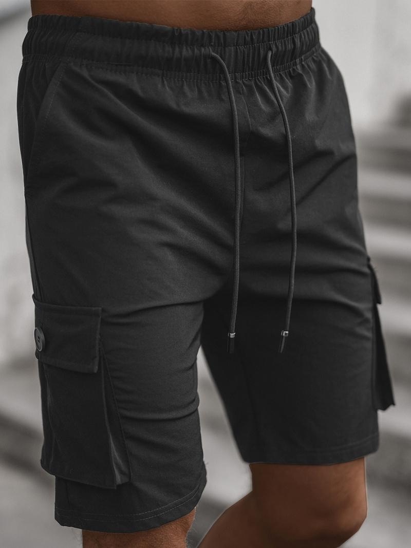 Vīriešu chino šorti melni OZONEE T/DC469