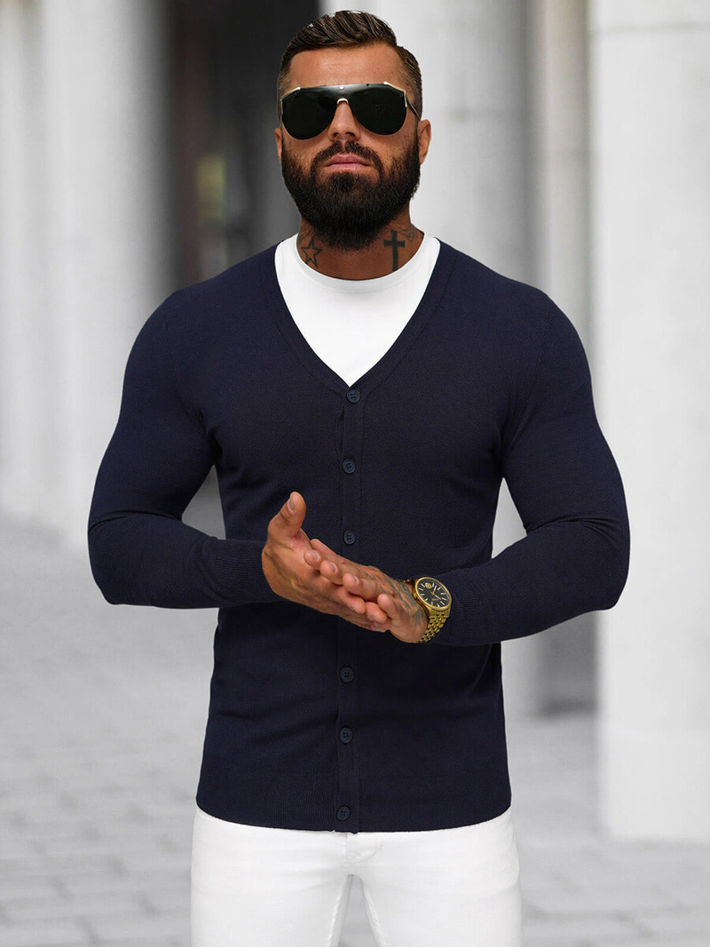 Vīriešu svīteris tumši zils OZONEE NB/MM6006/6Z