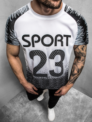 Vīriešu T-krekls balts-melns OZONEE JS/KS2068Z