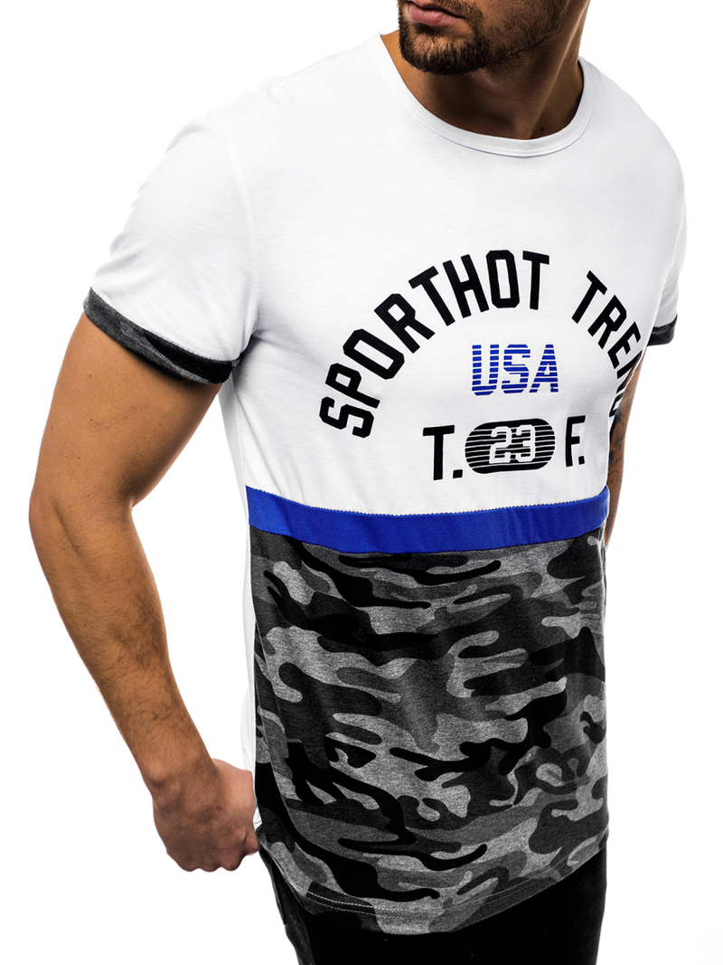 Vīriešu T-krekls balts OZONEE JS/SS10983