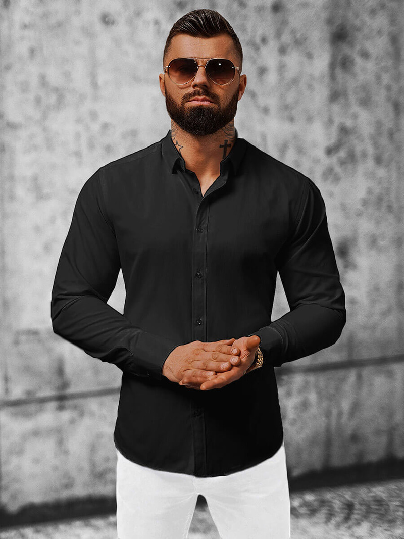 Vīriešu krekls melna OZONEE O/V35