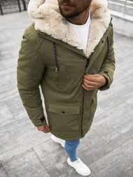 Vīriešu parka zaļa OZONEE JS/22M120/3