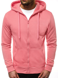 Vīriešu džemperis  ar rāvējslēdzēju gaiši-sārts OZONEE JS/2008Z 