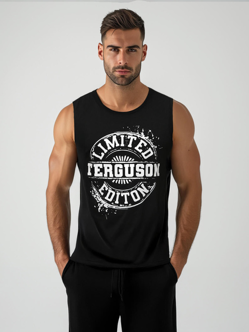 Vīriešu t-krekls bez piedurknēm melna OZONEE JS/8B1725/3